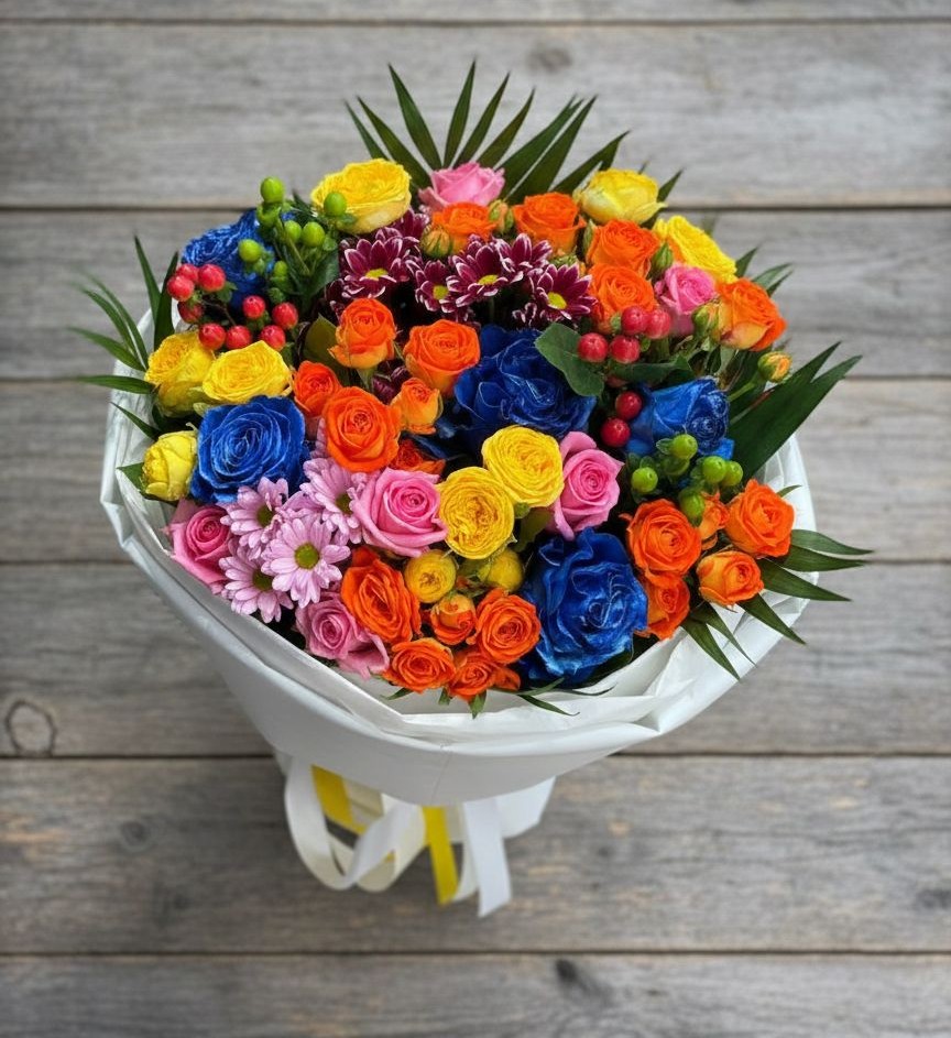 Букет цветов из: Розы и Хризантемы в Колодезном