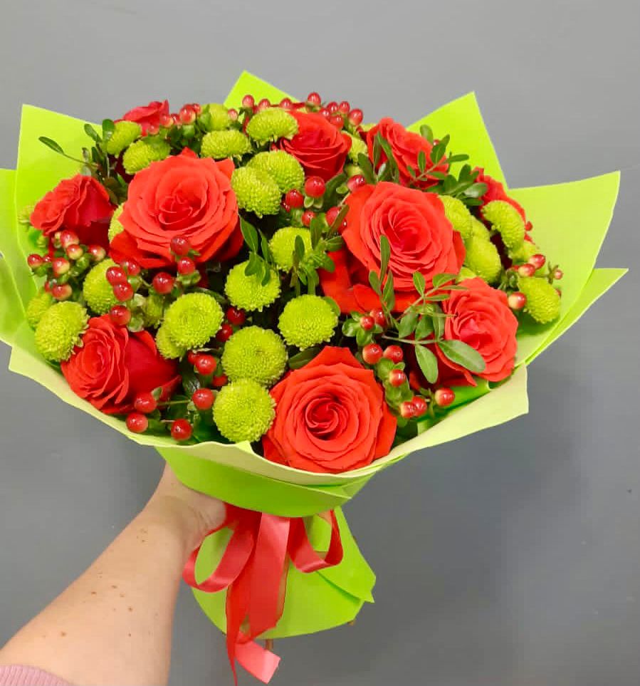 Букет цветов из: Хризантемы и Розы в Колодезном