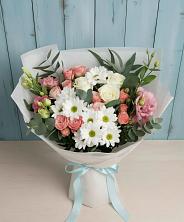 Букет цветов из:  Розы, Лизиантусы и Хризантемы в Колодезном