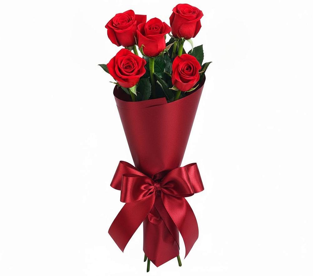 Букет 5 Красных роз Эдлесс Лав в Колодезном