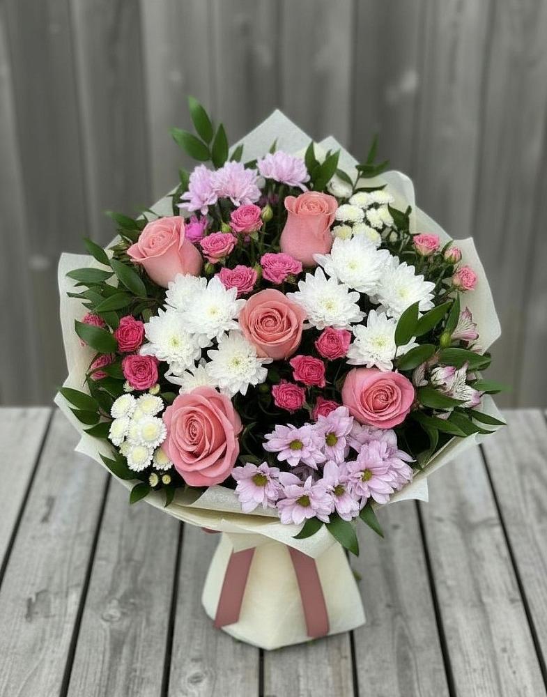 Букет цветов из: Альстромерии, Гвоздики, Розы и Хризантемы в Колодезном