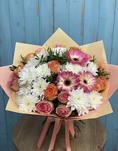 Букет цветов из:  Розы, Герберы и Хризантемы в Колодезном