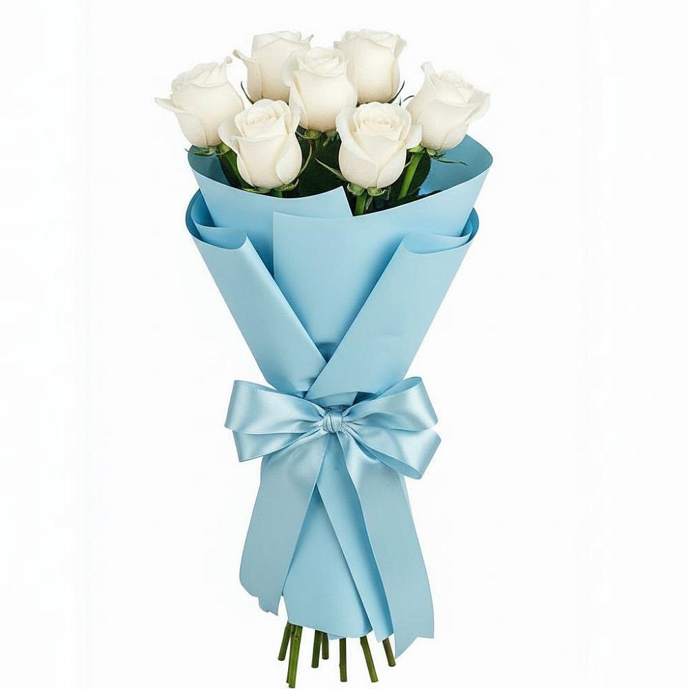 Букет 7 белых роз Проуд в Колодезном