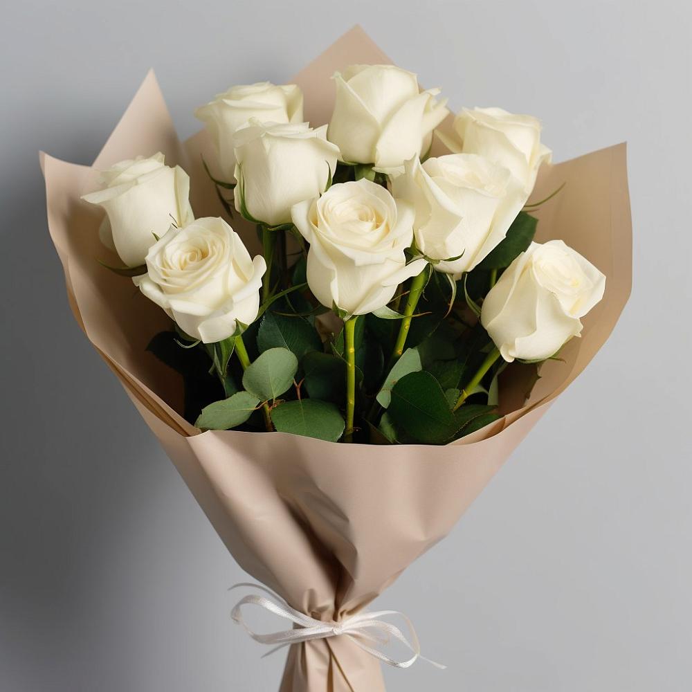 Букет 9 Белых роз Эдлесс Лав в Колодезном