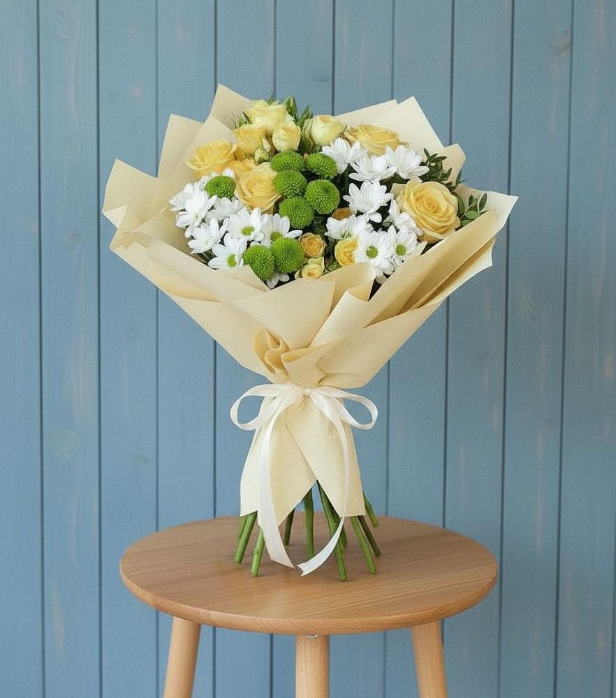 Букет цветов из: Хризантемы и Розы в Колодезном