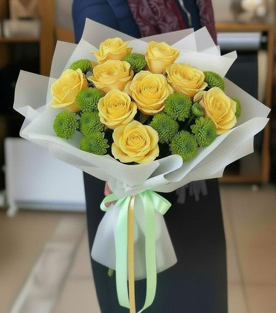 Букет цветов из: Хризантемы и Розы в Колодезном