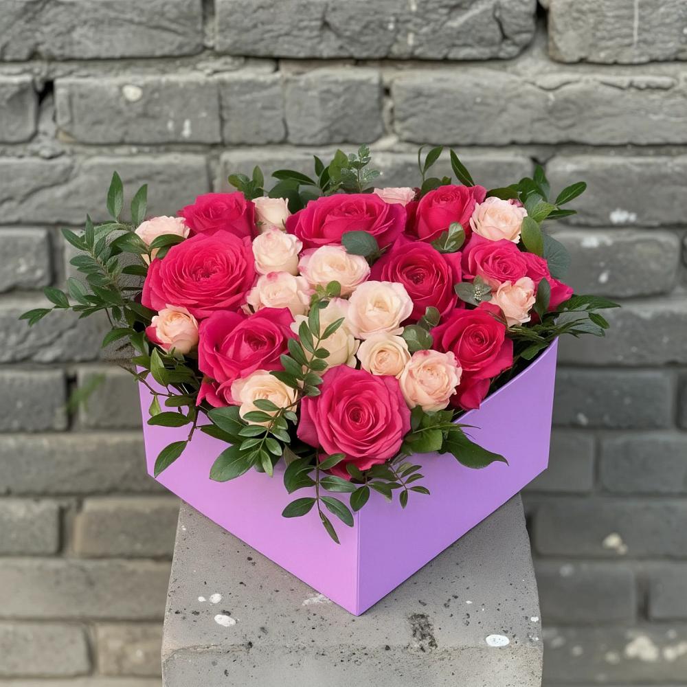 Цветочная композиция из Розы в коробке в Колодезном