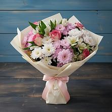 Букет цветов из:  Хризантемы, Альстромерии и Розы в Колодезном