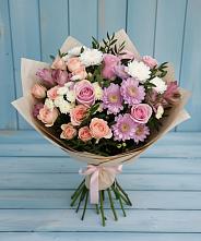 Букет цветов из:  Хризантемы, Розы и Альстромерии в Колодезном