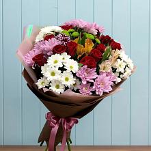 Букет цветов из:  Розы, Хризантемы и Альстромерии в Колодезном