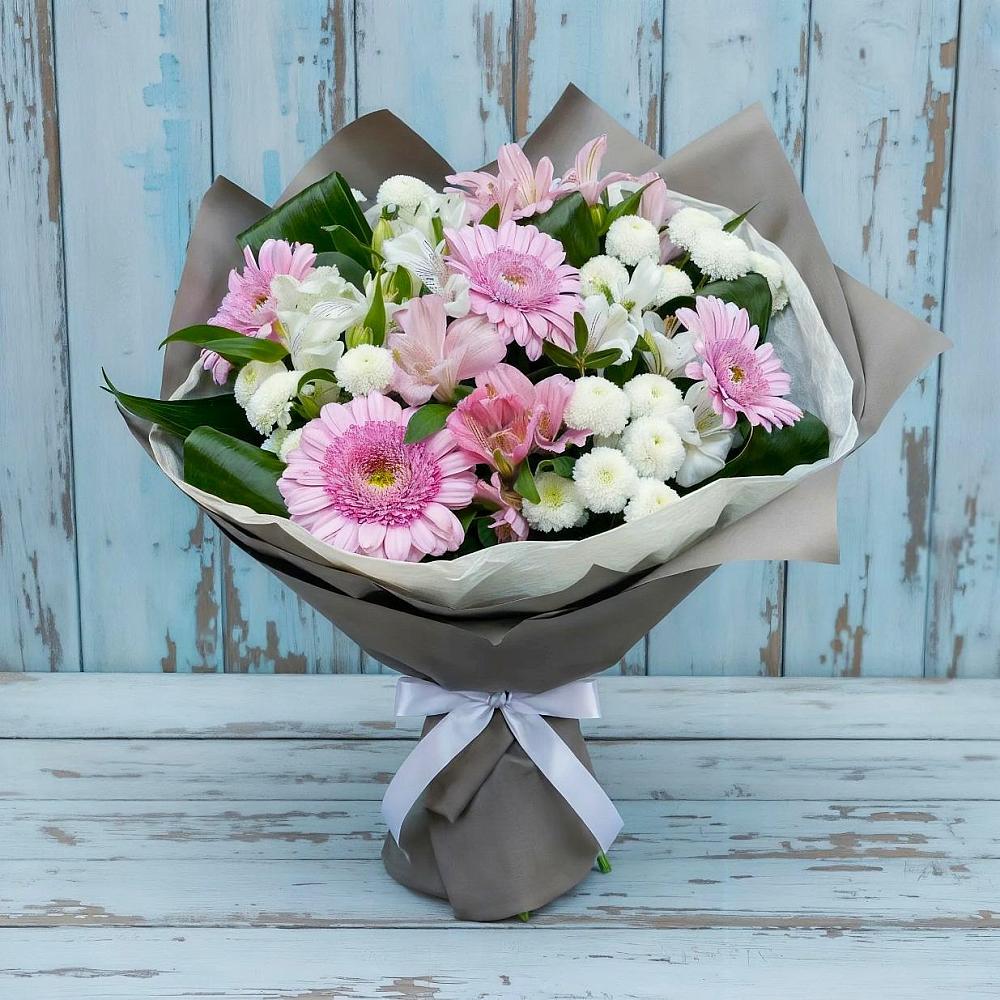 Букет цветов из: Герберы, Альстромерии и Хризантемы в Колодезном