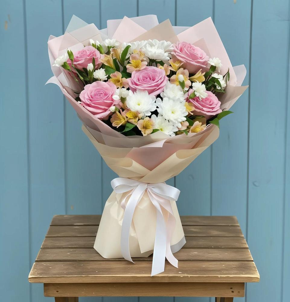 Букет цветов из: Гвоздики, Орхидеи и Розы в Колодезном